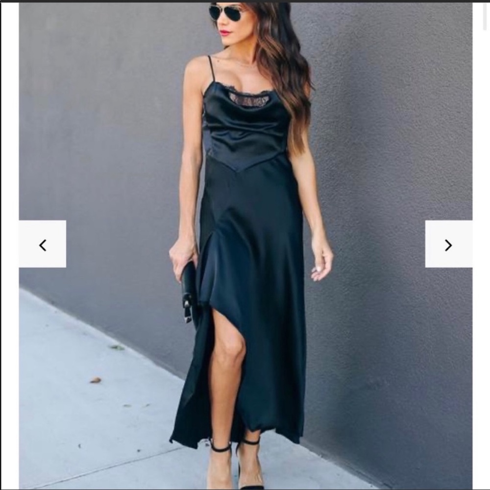 Vici Collection black satin dress